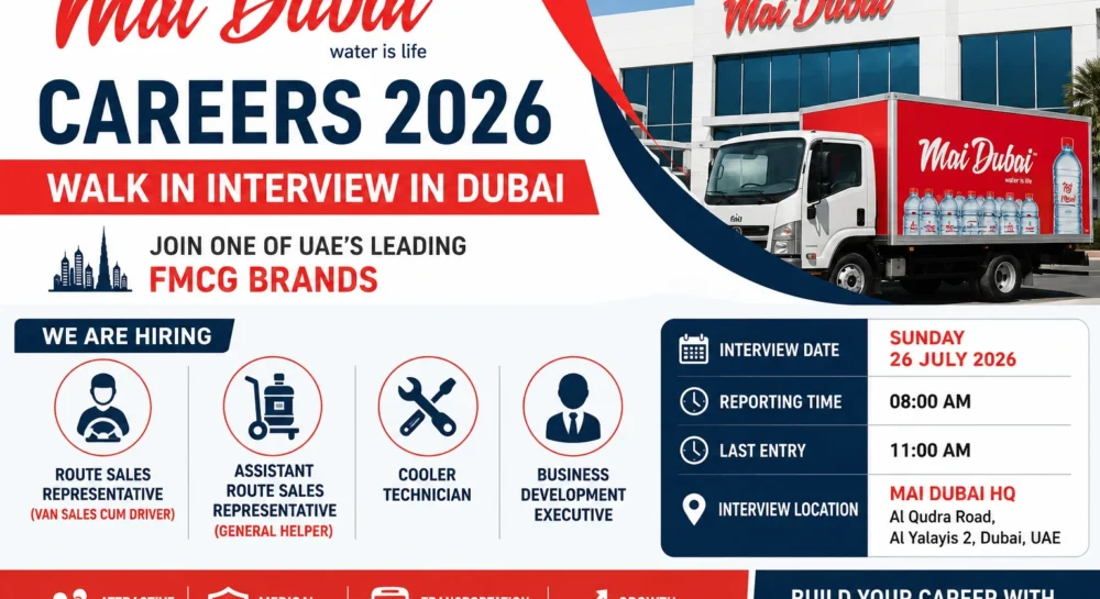 Mai Dubai careers walk-in interview