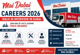 Mai Dubai careers walk-in interview